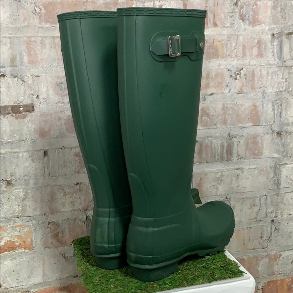 PRE OWNED Hunter Classic Tall Green matte Boots - Picture 2 of 5
